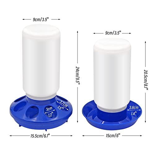 Chicken Feeder and Waterer Kit Set Automatic Chicken Waterer Feeder Poultry Duck Quail Chick Baby Bird Water Dispenser no Waste Poultry Coop Accessories Supplies(Blue) - color: Blue