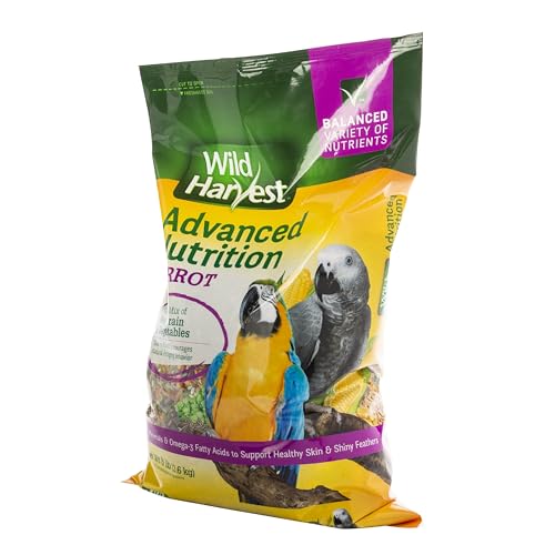 Wild Harvest Advanced Nutrition Parrot 8 Pounds, Seed, Grain and Vegetable Mix (Pack of 2) - size: 8 Pound (Pack of 2)