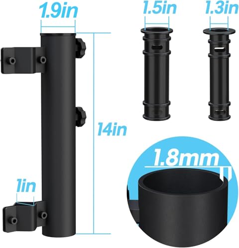 RV Ladder Flag Pole Mount, Heavy Duty Steel Holder for 1.94 in Poles | RV Flag Pole Holder, Durable Rustproof Flag Stand, fits Ladder Rails and Poles, for Camper Travel Trailers Dock Fence - size: Mount