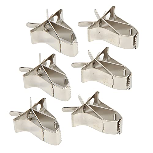 Jeanoko 6pcs Food Clips, Durable Stainless Steel Bird Cage Feeders for Vegetables and Fruits for Budgies and Cockatiels
