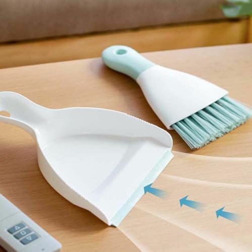 Dust pan Broom Brush Dustpan - Small Broom and Dustpan Set,Mini Broom and Dustpan,Small Dustpan and Brush Set for Home Cleaning, Sofa, Desk, Guinea Pig Cage, Cat Litter etc.（Light Green 2 Set） - color: Light Green, size: 2set