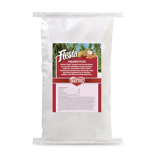 Kaytee Fiesta Parakeet Bird Food, Nutritious and Fun Blend, Supports Skin, Feather, Digestion, Brain and Heart Health, Bird Seed Mix, 25 Pounds - size: 25 Pound (Pack of 1)