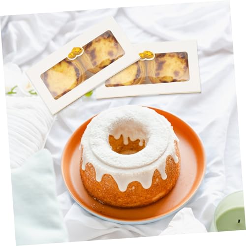 BESTOYARD Egg Tart Boxes with Window 25 pcs Bakery Box Dessert Containers with Shockproof Inserts Food Grade Paper Muffin Carriers for Mini Tarts 6.29 X 3.14 X 1.77 in