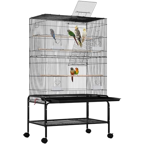 Yaheetech 53'' Large Bird Cage Budgie Cage for Parakeets Cockatiels Conures Lovebirds Parrots with Rolling Stand