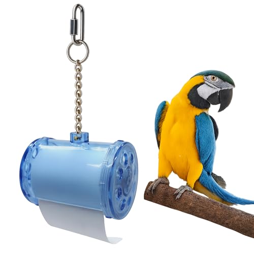 Sweet Feet and Beak Shred Master, Large, 4" Plastic Bird Shredding Toy | Pull & Shred Paper Roll, Durable Bird-Proof Design, Treat Fillable, Quick Link Hanger, Bird Training Toys for Parrots, Macaws - size: Large