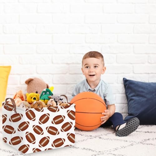 FXOLCSHE Rectangular Football Basket,Toy Organizer,Gift basket with handles,Kids Toys Storage Basket,Gift Box,Room decor (Footballs) - color: Footballs