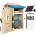 Bluebird House with Camera,Bird House with Camera Solar Powered | Motion Detect & Night Vision,App Control,Wi-Fi Bird Watching for Backyard Nesting,Camera Bird House,Smart Bird House,Blue - color: Light Blue