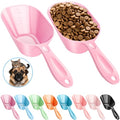 Dog Food Scoop 2 Pack, Pet Cup Capacity Cat Food Scooper With Measuring Lines For Dog, Puppy and Cat Coffee Bean, Flour Scoop Pink - color: Light Pink