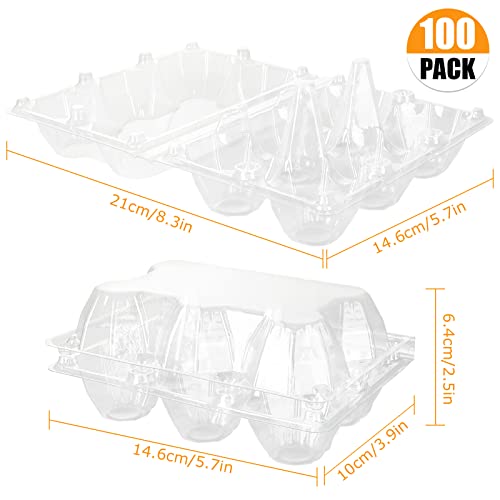 100PCS Plastic Egg Cartons Bulk 2x3 Egg Holders Style Holds 6 Eggs - Half Dozen Storage Perfect for Family Pasture, Groceries Chicken Farm, Refrigerator Storage