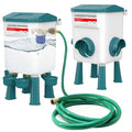 Float-Controlled Automatic Chicken Waterer & No Waste Feeder Kits - Chicken Coop Accessories, Poultry Waterer and Feeder, Two Buckets 3 Gallon/18-23 Pounds - color: Blue+Blue