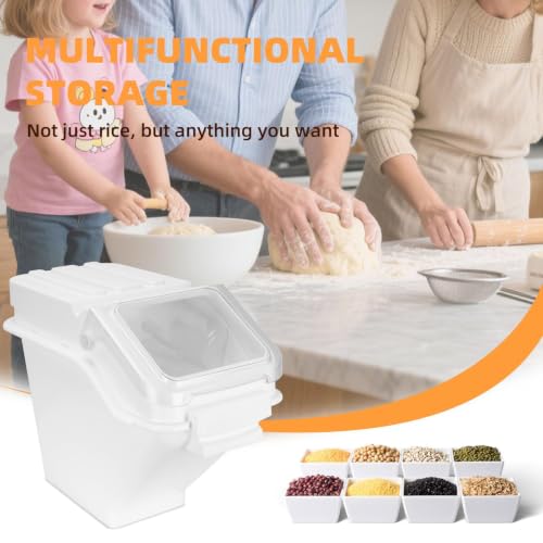 53LB Flour Storage Container With Scoop for Dry Food, Sugar, Baking Supplies,Rice.BPA Free Ingredient Storage Bin，Pet Food Storage Container Dog Cat Birds Food Bin (53 LB) - size: 53 LB