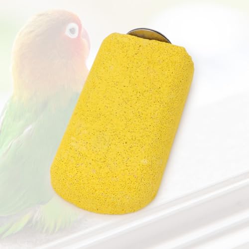 Hypeety 2PCS Bird Calcium Teeth Mouth Molar Grinding Stone Hamster Grinding Stone Chew Toy Perch Stand for Parrot Budgies Chinchilla Squirrel Hamster Cage Stand Platform Yellow | Natural calcium stone, provides calcium and beak care, durable chew-proof, f