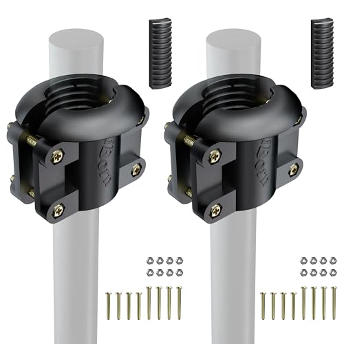 iBorn Squirrel Baffle Support Bracket, Squirrel Baffle Accessory Buckle Stopper for Bird Feeder Pole, Pack of 2