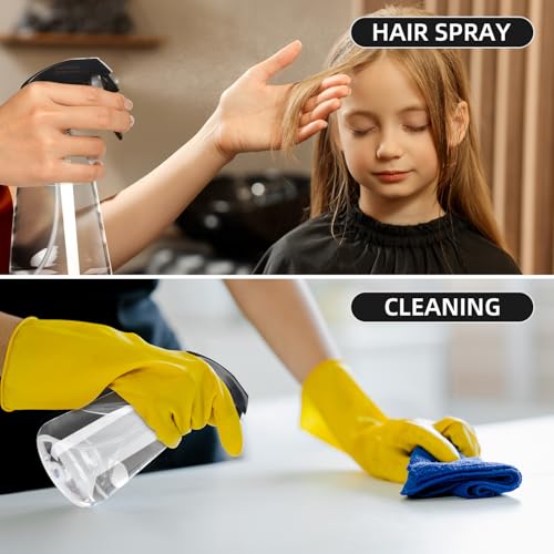 Spray Bottle 2 Pack, 16oz - Ultra Fine Mist, Plant Mister Indoor, Funnel | Empty Spray Bottles, Leak Proof Misting Water Sprayer for Gardening, Planting, Hair, Cleaning Solutions - Funnel Included - color: Clear
