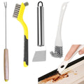 4Pcs Bird Cage Cleaner Brush Kit,Birdcage Cleaning Brush with Long Handle,Bird Cage Accessories Stainless Steel Poop Remover Shovel Fork Cleaner for Small Animal Cages - color: Set A