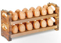 Wooden Egg Holder Countertop, 2-Tier/24-Hole, Stackable | Farmhouse Style, With Handle, Storage & Organizer, Durability, Assembly, For Chicken/Duck/Quail/Turkey/Easter Eggs - style: 2-Tier