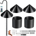 2 Set 19 Inch Squirrel Baffle and Squirrel Barrier Spring Device Metal Coil for Bird Feeder Pole, Outside Pole Mount Stopper & Bird House Guard for Outdoor Shepherd Hooks (Black) - color: Black