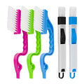 Window Track & Gap Cleaning Brush Set, 5 Pack Crevice and Groove Cleaner with 2 in 1 Brush and Mini Dustpan for Door Gaps, Blinds, Sliding Tracks and Kitchen Corners