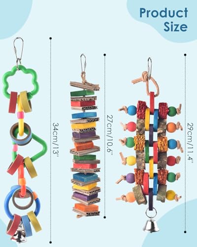 Bissap 3 PCS Bird Chew Toys, Multicolored Bagel Cascade Bird Parrot Toy Biting Paper Cardboard Olympic Rings Conures Toys for Amazon Cockatiels Cockatoos Macaws and Similar Sized Pet Birds - size: 3 PCS