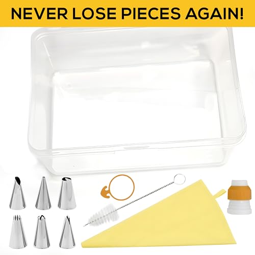 Deviled Egg Piping Tool – Reusable Piping Bag and Tips Set, 9 Piece Silicone Piping Bag Decorator & Filler Kit for Perfect Party Appetizers (Yolk Yellow)