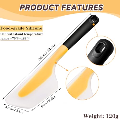 Silicone Omelette Spatula Turner, 13Inch Flip Fold Omelet Turner | Flexible Egg Flip Tool for Non-stick Pans, Heat Resistant omelette flipper for Kitchen Omelet Pancake Crepes, Yellow - color: Yellow