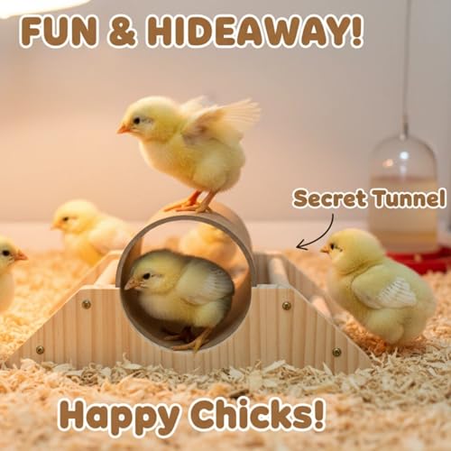 Baby Chick Perch & Tunnel Toy Set for Brooder, Chick Roosting Bar Training Toys, Chicken & Duckling Enrichment Playground, Anti-Boredom Coop Accessories for Baby Chicks Ducks Small Birds