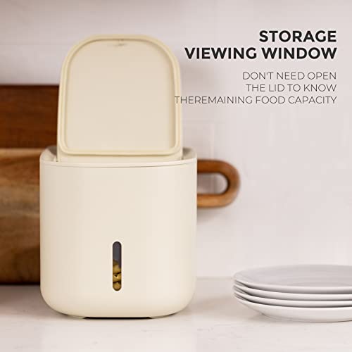 Zuutii Rice Storage Container,Food Container, Dry Food Storage,7.2lbs Pet Food Dispenser, 6.9Qt/11lbs Large Storage Bin with Lid,Silicone Ring & Moisture Proof,for Grain Cereal Soybean Corn,Begie - color: Begie