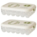 Egg Organizers for Refrigerator with Lids and Handle Home Kitchen Essentials Fridge Stackable Countertop Portable Clear Egg Containers Reusable and Storage for Keep Fresh -Pack of 2-