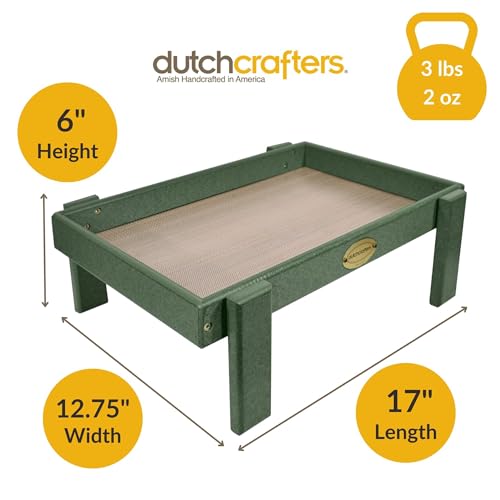 DutchCrafters Amish American Made Platform Bird Feeder, Free Standing Ground Bird Feeders for Outdoors, with Raised Seed Tray for Wild Birds, Chicken, Squirrel, Gift for Birdwatchers (Turf Green) - color: Turf Green