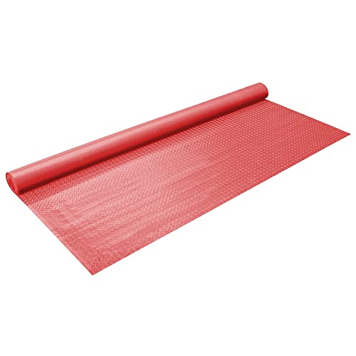 2.5mm Thickened 5Ft x 17Ft Garage Floor Mat Rubber Flooring Roll, Red | 85sqft Diamond Plate PVC Rubber & Vinyl Flooring Roll, Non-Slip Floor Protector Mat for Garage Warehouse Basement Trailer - size: 5Ft x 17Ft--Red