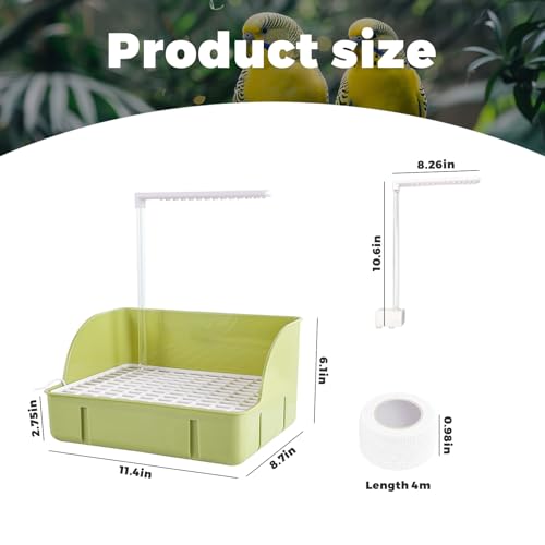 Parrot Bathtub, Large Bird Shower Fountain, Automatic Bird Bath, Parrot Bath Shower, Automatic Bathtub with Circulating Faucet, Indoor Fountain with USB Pump, Green - color: A