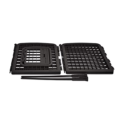Amazon Basics 8-Panel Octagonal Plastic Dog Playpen, Portable Indoor/Outdoor Pet Fence with Gate, Exercise Pen for Puppies and Small Animals, 34 inches, Black - color: Black, size: 34-Inch