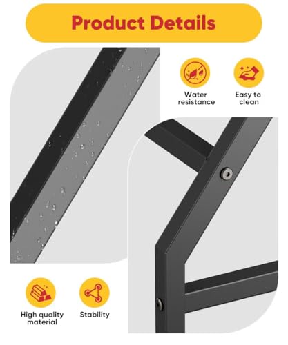 Chicken Perch Swing with Ladder for Coop, Metal Frame Chicken Roosting Bars for 8-10 Hens, Pet Swing Set for Backyard Poultry Farm Roost, Ideal for Chickens' Health and Happiness, Black