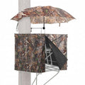 Feekoon Tree Stand Blind & Hunting Umbrella Kit, Camo Treestand Blind Cover with Portable Tree Stand Umbrella, Weather-Resistant Hunting Concealment Screen for Deer & Turkey Hunt