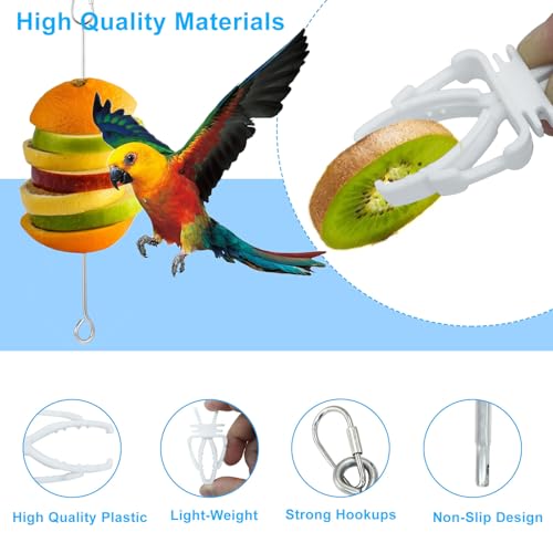 Zorfeter Bird Food Treats Skewer, 6 PCS, Stainless Steel | Parakeet Hanging Food, Fruit Vegetable Stick Holder, For Cockatoo Cockatiel Cage, Treating Tool