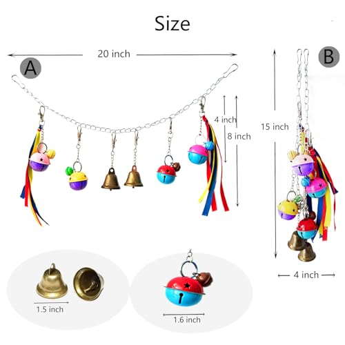 Bird Toy Bell,pet Toys, Bird Toys for Parrots，Small Parrot Toys，for Chewing and Anxiety,Parakeets, Cockatiels, Conures, Love Birds,Other Small Birds