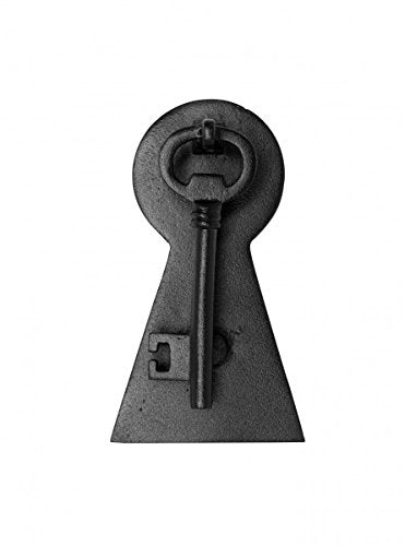 Renovators Supply Manufacturing Door Knockers for Front Door 6 in. Black Cast Iron Key Shaped Door Knocker with Mounting Hardware - color: Black Key