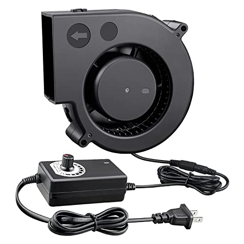 97mm x 33mm Small Centrifugal Blower Cooling Fan, Dual Ball 12V | with 110V–220V AC Variable Speed, High CFM Squirrel Cage Fan for Car Amp,Electronic Ventilation, DIY Inflatable Replacement - style: 97mm X 33mm