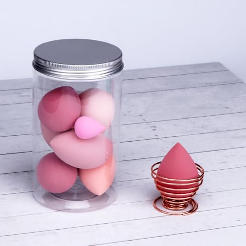 Makeup Sponges Set - Beauty sponges Blending Blenders with 1 Holder and Egg Case, Flawless for Cream, Powder and Liquid (Pink,7Pcs+1Holder+ case) - color: Pink, size: 7Pcs+1Holder+ case