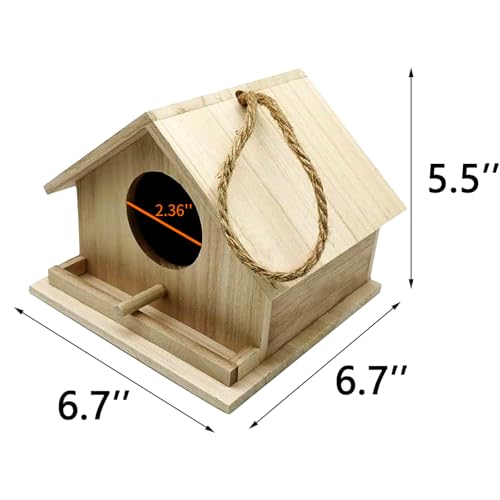 Bird Houses for Outside Bluebird Houses for Outdoors Hanging Wooden Birdhouse Hand-Painted Bird Nest Garden Patio Decor for Wren Swallow Sparrow Throstle Finch