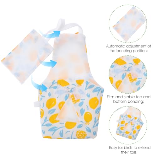 4 Pcs Bird Diaper, Parrot Diapers with Waterproof Inner | Reusable Flight Suit Cute Soft Bird Diaper Clothes for Parakeets Cockatiel Canary Monk Parakeet (L) - color: Yellow + Pink + White