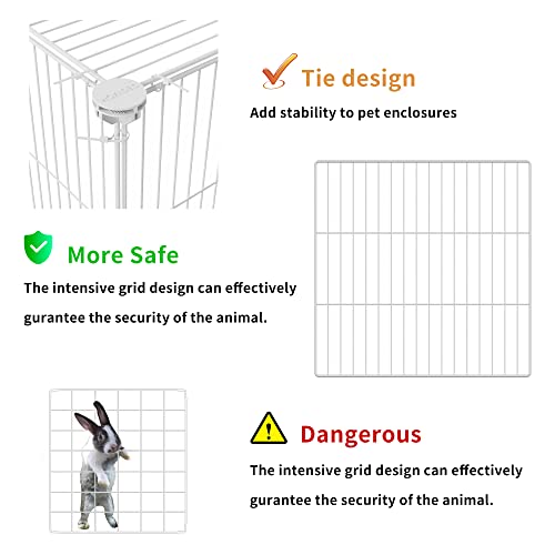 Pet Playpen, Small Animal Cage DIY Wire Fence with Door 15 Panels, White | Portable Yard Fence for Indoor or Outdoor, for Small Animal, Puppies, Kitties, Bunny, Guinea Pigs, Turtle - style: White
