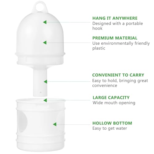Zerodeko 2pcs Pigeon Water Dispenser, Bird Waterer for Cage, Odorless Plastic Automatic Drinking Feeder for Pigeons Doves Parakeets Easy to Clean