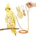 Bird Diaper and Leash Set with Harness | Cockatiel/Sun Conure/Quaker Parrot Diaper Leash, Medium Bird Flight Suit Set for Outdoor Flying & Training (M)
