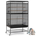 Large Bird Cage Seed Cather,Bird Cage Cover Adjustable Airy Skirt Guard | Birdcage Nylon Mesh Net for Parrot Parakeet Macaw African Round Square Cages Cover (118 * 31.5in/300 * 80cm) (Black) - color: 118*31.5in-black