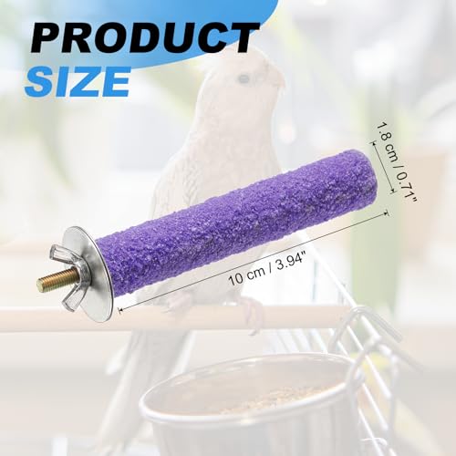 Bird Perch Stand, Colorful Paw Grinding Stick, Wood Rough-surfaced Perch Parrot Stand 10 x 1.8 Cm, (Purple, 2 Pcs), Intended for Home/Animal Parks/Pet Stores - color: Purple, size: 10 x 1.8 cm / 3.94 x 0.71 inch