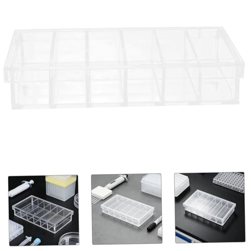 Healifty Acrylic Incubation Tray with Lid, 6-Compartment Laboratory Specimen Box 6.6x3.8 for Fish Hatching and Experiment Observation