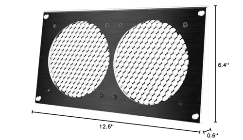 AC Infinity Ventilation Grille, for PC Computer AV Electronic Cabinets, Also mounts Two 120mm Fans | Also Mounts Two 120 mm Fans