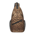 Leopard Print Skin Sling Backpack Crossbody Shoulder Bag Chest Bag Travel Chest Pack Casual Daypack For Women Men Hiking Sports Working - color: Black11