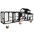 Aivituvin Extra Large Chicken Coop for 8-10 Chickens, Reinforced Outdoor Wooden Hen House with Run, 6 Nesting Boxes, Easy Clean Pull-Out Tray, Waterproof Asphalt Roof - Black, 118"L x 56.7"W x 50"H - size: 118.1"L x 56.7"W x 49.5"H